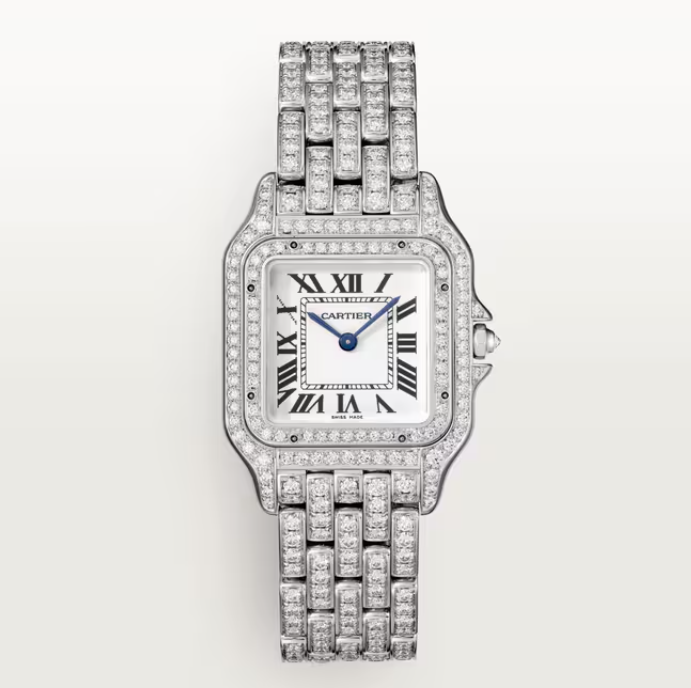 Silver Panth Watch encrusted - 29mm