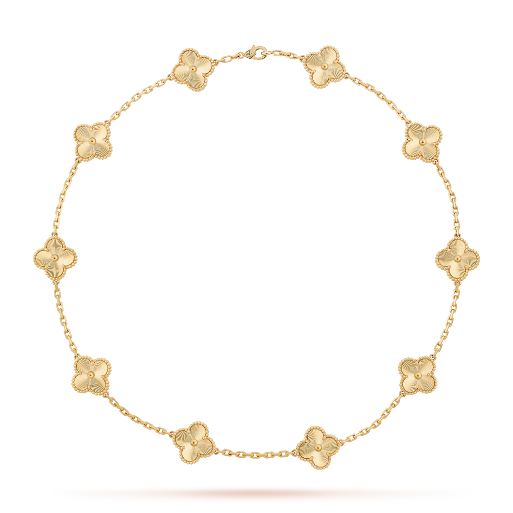 Vintage Alhambra 10 Clover Necklace – Golden