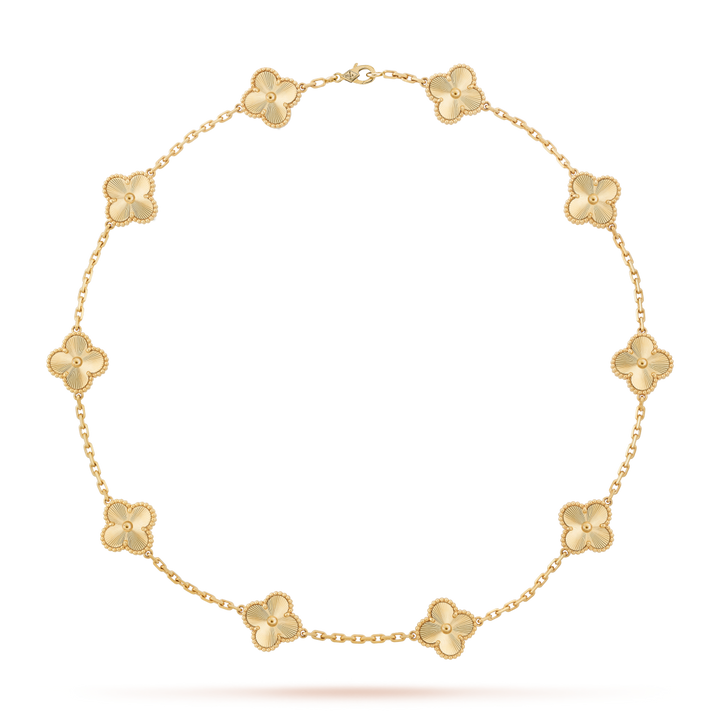 Vintage Alhambra 10 Clover Necklace – Golden