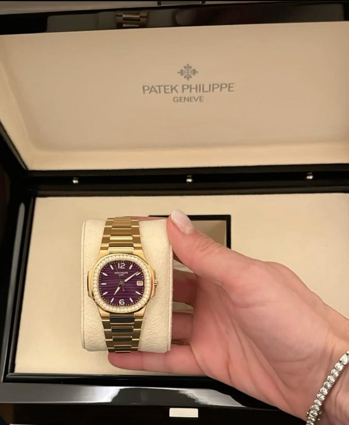 PTK Nautilus Rose Gold Watch - Purple Dial - 32 mm