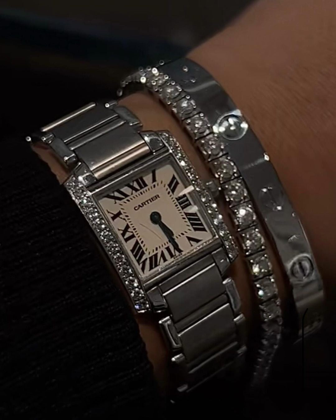 Cart Française Silver Encrusted Watch