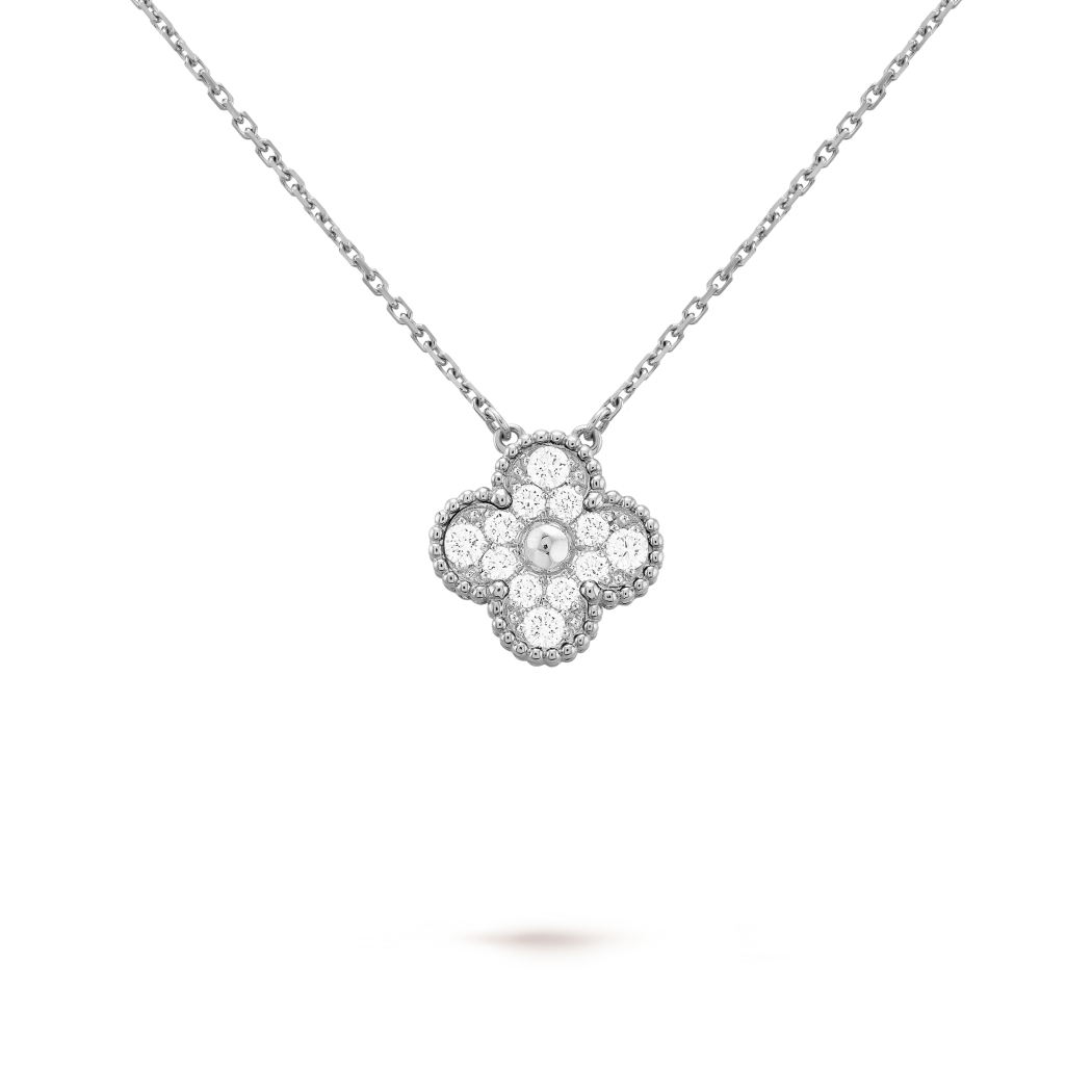 Vintage Alhambra Pendant Necklace - Silver