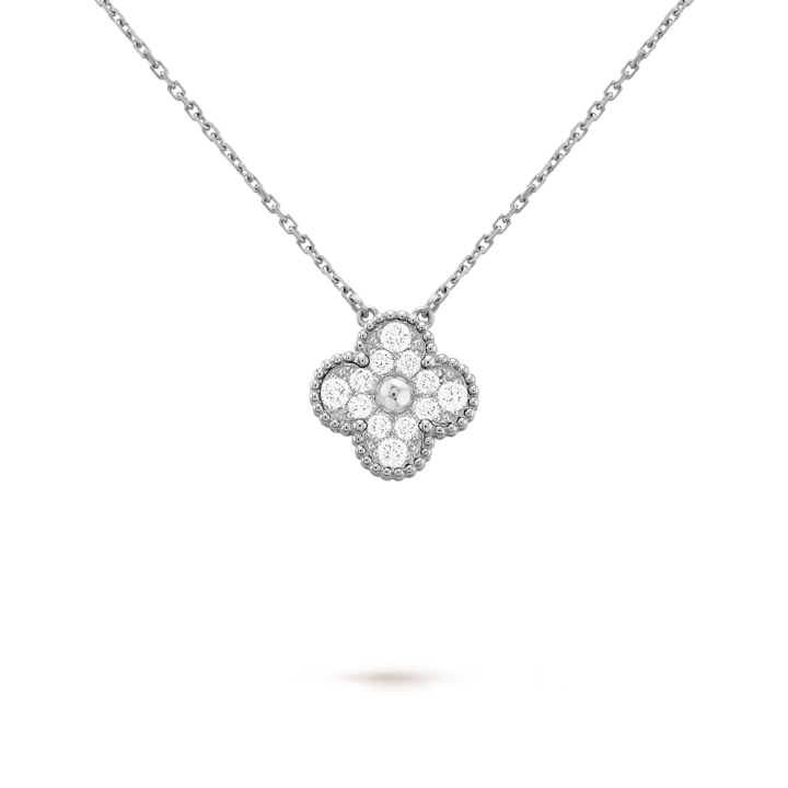 Vintage Alhambra Pendant Necklace - Silver