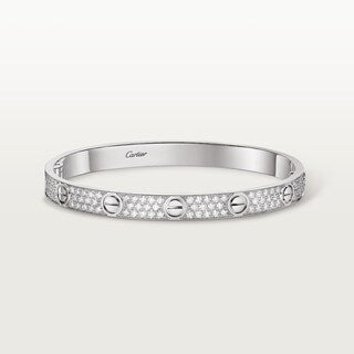 Love Silver Paved Bracelet