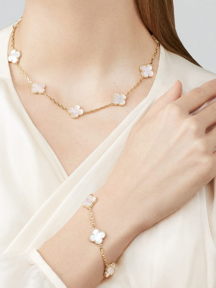 VINTAGE ALHAMBRA 10 CLOVER NECKLACE – WHITE