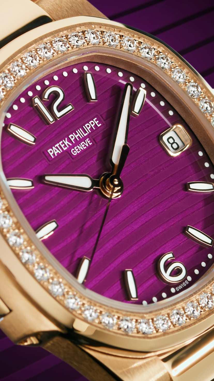 PTK Nautilus Rose Gold Watch - Purple Dial