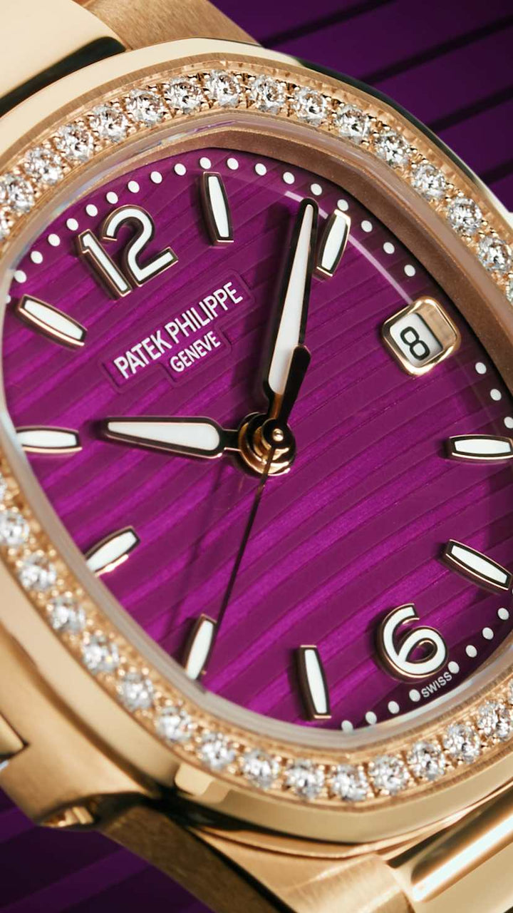 PTK Nautilus Rose Gold Watch - Purple Dial - 32 mm