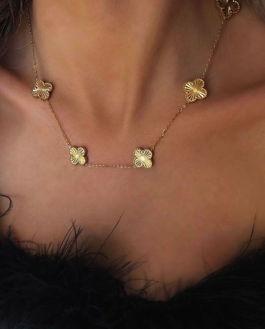 Vintage Alhambra 10 Clover Necklace – Golden