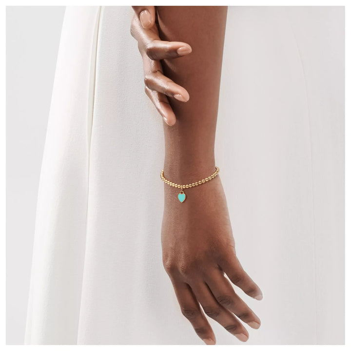 TF GOLDEN BRACELET WITH BLUE HEART