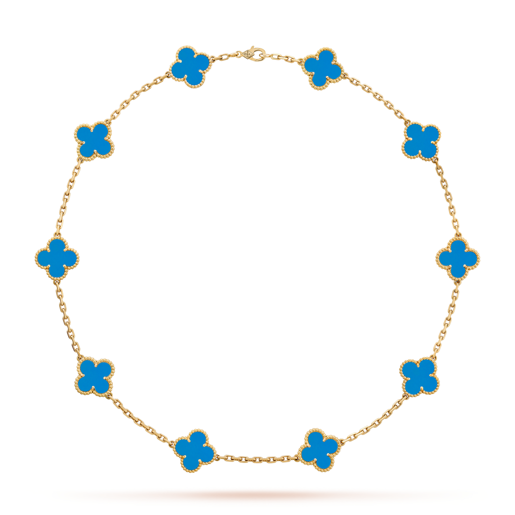 Vintage Alhambra 10 Clover Necklace – Blue