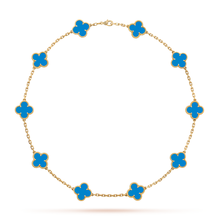Vintage Alhambra 10 Clover Necklace – Blue