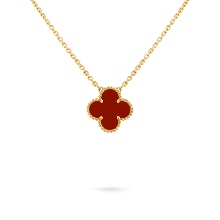 Vintage Alhambra Pendant Necklace - Red