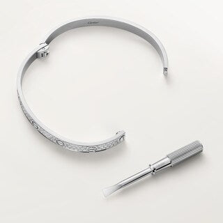Love Silver Paved Bracelet