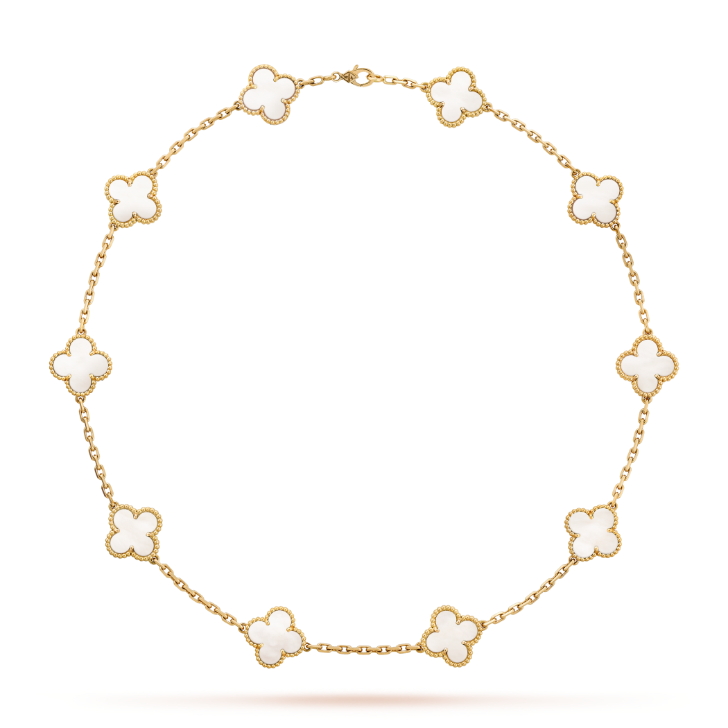 VINTAGE ALHAMBRA 10 CLOVER NECKLACE – WHITE