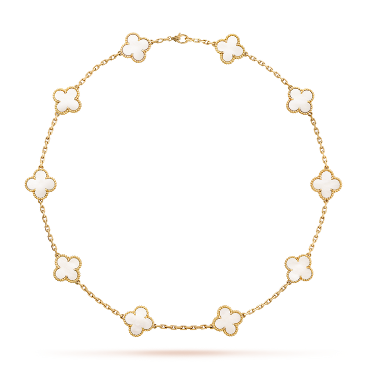 VINTAGE ALHAMBRA 10 CLOVER NECKLACE – WHITE