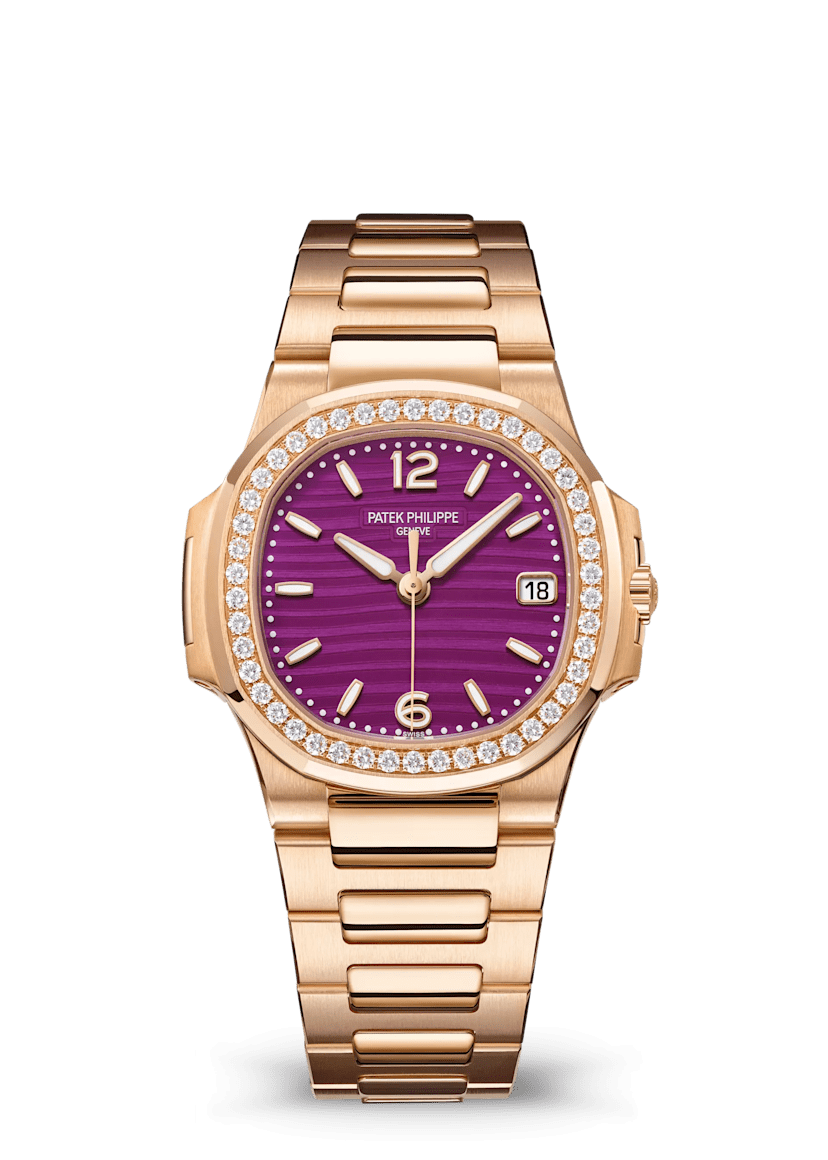 PTK Nautilus Rose Gold Watch - Purple Dial