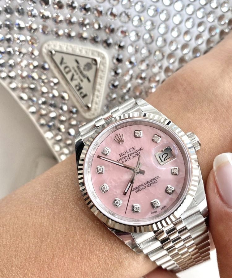 Silver Rose RLX Date Just 31 Watch