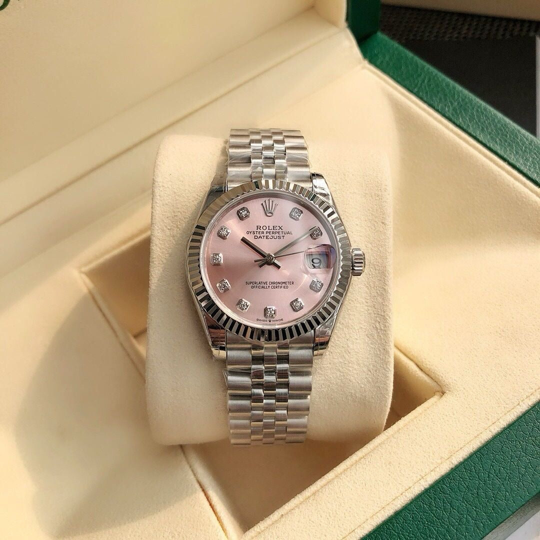 Silver Rose RLX Date Just 31 Watch