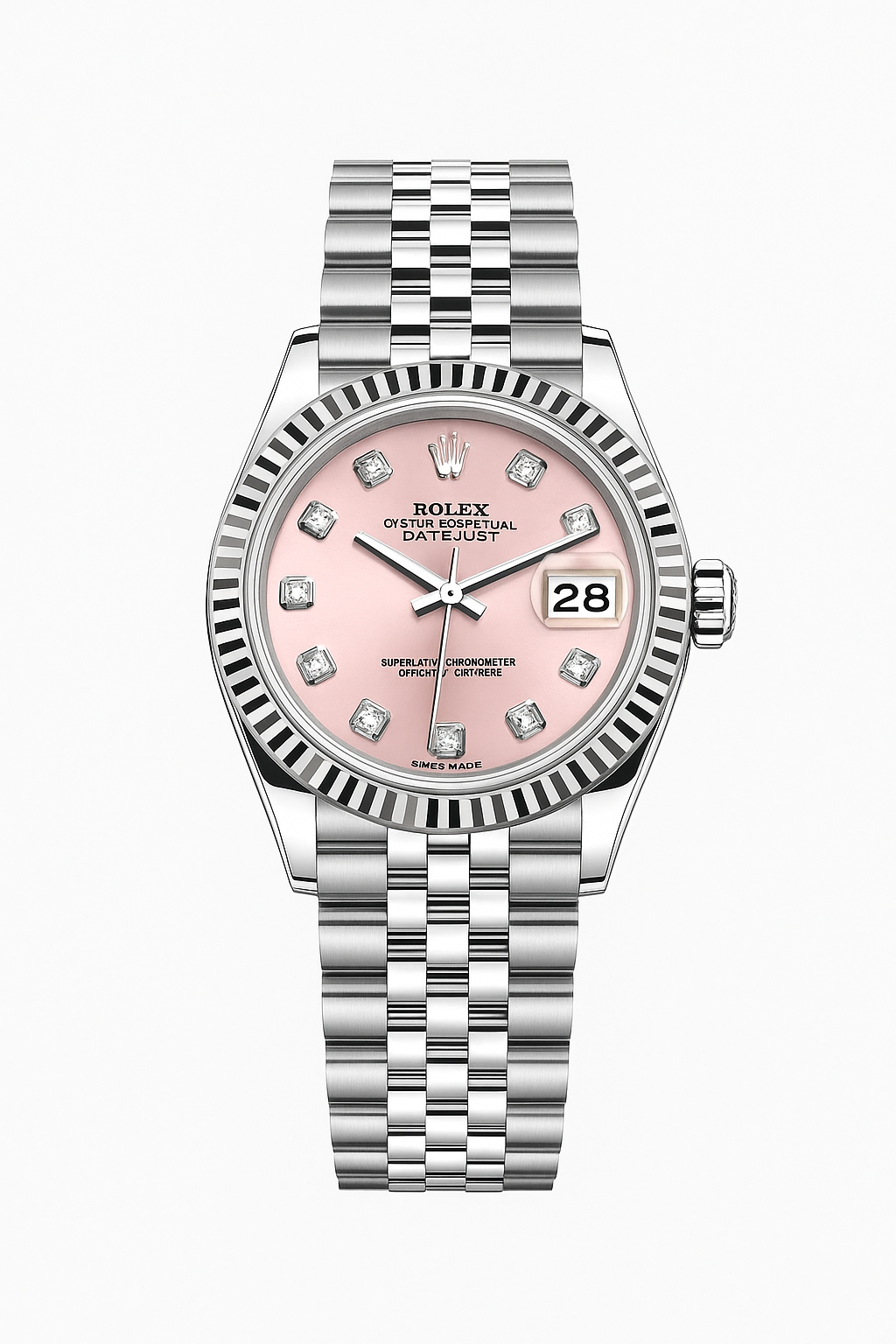 Silver Rose RLX Date Just 31 Watch